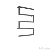 BEN Square Towel Ladder Z Style Design in Chrome And Matte Black 600(W) 1000 (H) 100mm (D)